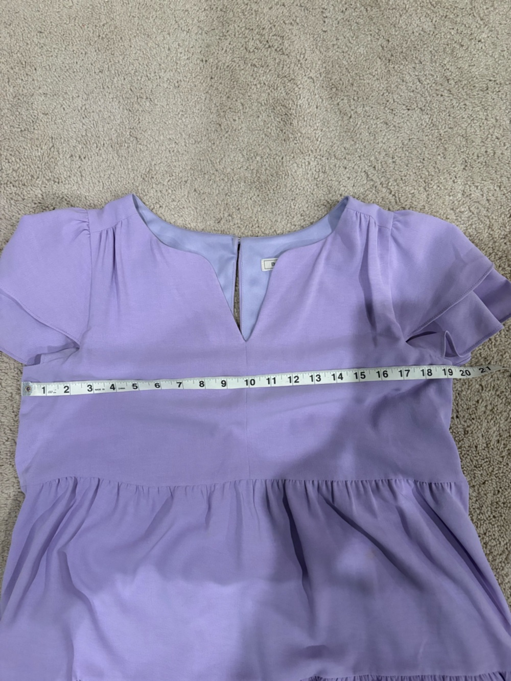 BCBGeneration Lavender Tiered V-Neck Mini Dress - Picture 6 of 7
